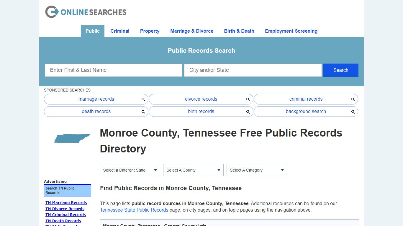 Monroe County, Tennessee Public Records Directory