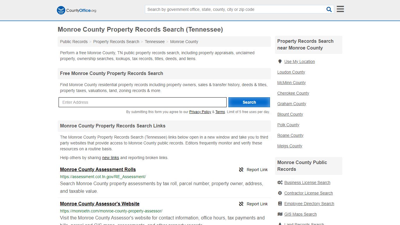 Monroe County Property Records Search (Tennessee) - County Office